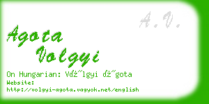 agota volgyi business card